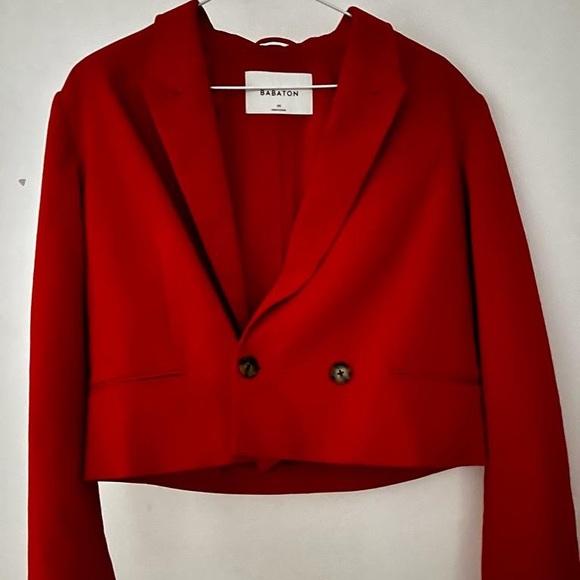 Babaton Ella Cropped blazer- Red size medium - Picture 5 of 5